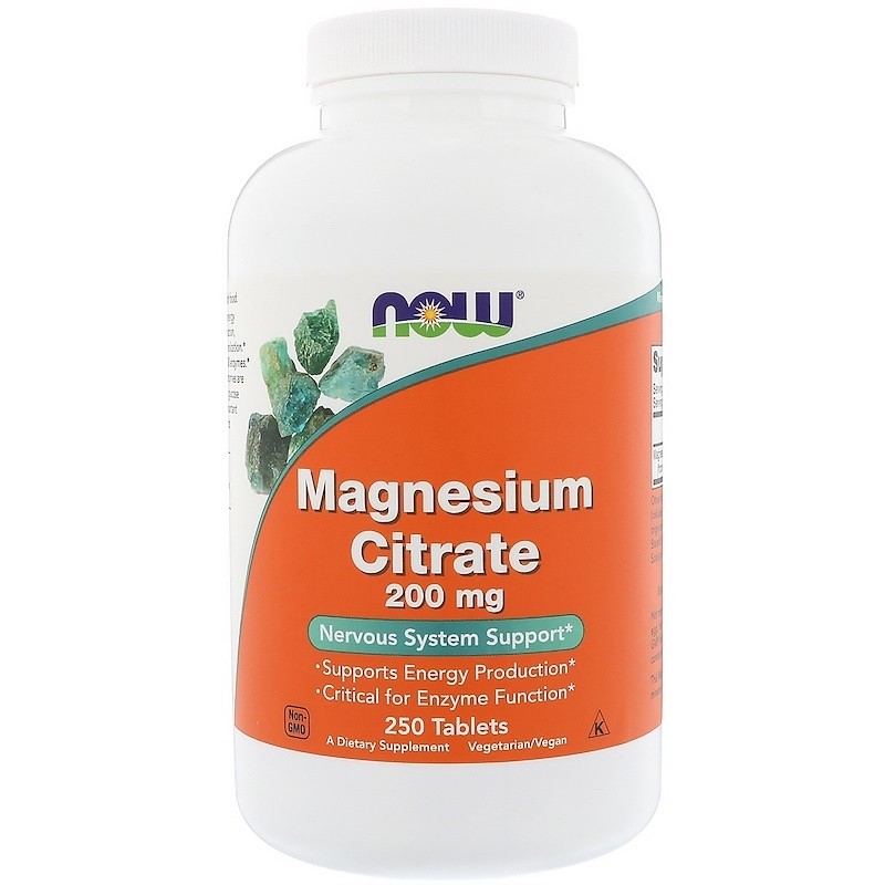 Magnesium Citrate 200MG 250 TABS NOW Foods